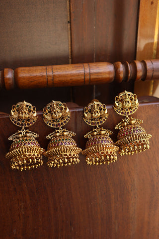 Elegant Lakshmi Tomb Peacock Jhumkas