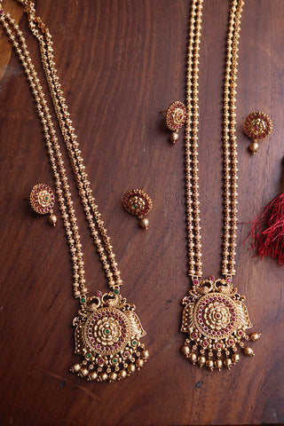 Peacock Flower Pendant Set