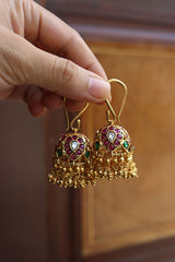 Tilak Hook Kundan Jhumkas