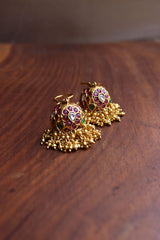 Tilak Hook Kundan Jhumkas