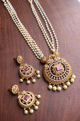 AD Pearl Peacock Changeable Pendant Set
