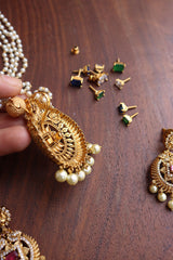 AD Pearl Peacock Changeable Pendant Set