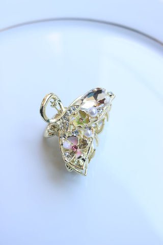 Floral Stone Mermaid Claw Clip