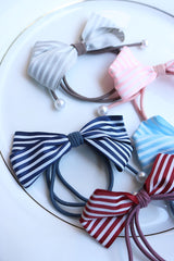 Stripe Bow Hair Tie