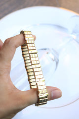 Gold Solid Elastic Bracelet