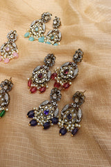 Victorian Peacock Tilak Earrings