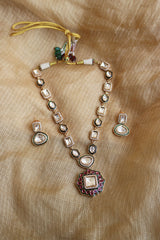 Kundan Enamel Ruby Necklace