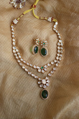 Two Layer Kundan Emerald Necklace