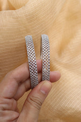 AD Silver Grid Bangles