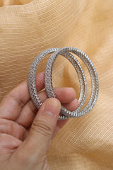 AD Silver Grid Bangles