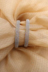 AD Silver Grid Bangles