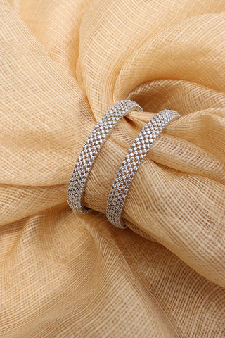AD Silver Grid Bangles
