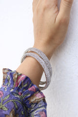 AD Silver Grid Bangles