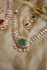 Oval Stone Pearl Choker Set