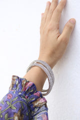 AD Silver Grid Bangles