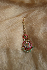 Jadau Double Flower Teeka
