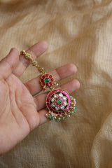 Jadau Double Flower Teeka
