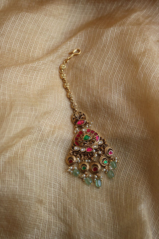 Jadau Triangle Drops Teeka