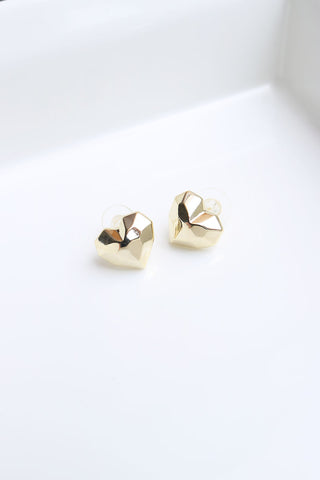 Prism Heart Gold Studs