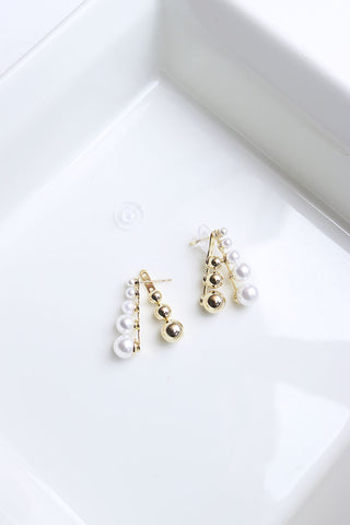 Pearl Gold Front Back Studs
