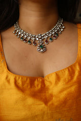 Victorian Ruby Green Polki Set