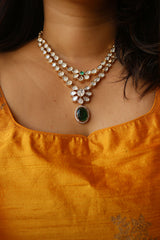 Two Layer Kundan Emerald Necklace