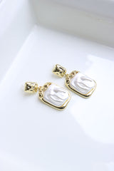 Pearl Marble Beaten Earrings