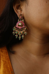 Jadau Triangle Paisley Earrings