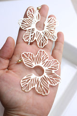 Statement Cutwork Flower Earrings