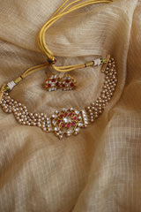 Jadau Pearl Ornamental Choker Set