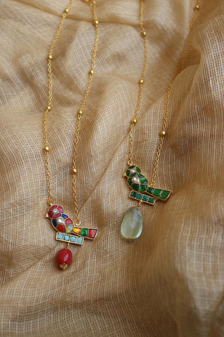 Jadau Birdie Drop Necklace