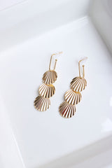 Gold Shell Drop Earrings