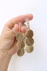 Gold Shell Drop Earrings