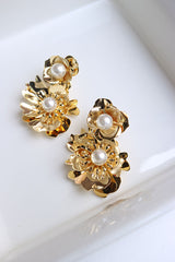 Big Flower Pearl Detachable Earrings