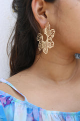 Statement Cutwork Flower Earrings