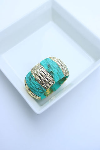 Turquoise Gold Broad Bracelet