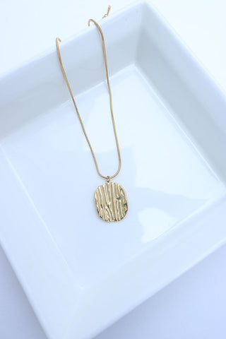 Gold Beaten Pendant Chain