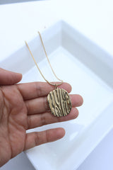 Gold Beaten Pendant Chain
