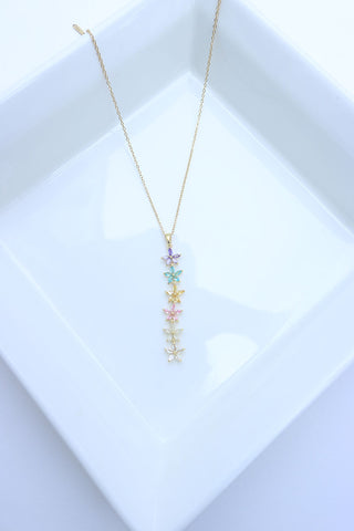 Multi Flower Stone Dainty Chain