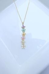 Multi Flower Stone Dainty Chain