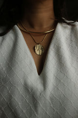 Gold Beaten Pendant Chain