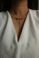 Multi Flower Stone Dainty Chain