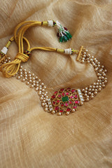 Jadau Pearl Ornamental Choker Set