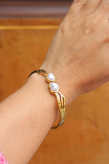 Stainless steel Pearl Heart Bracelet