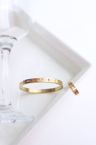 Bow Stone Bracelet Ring Set