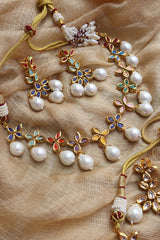 Chunky Pearl Flower Necklace Set