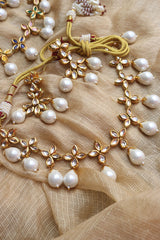Chunky Pearl Flower Necklace Set