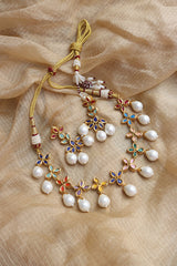 Chunky Pearl Flower Necklace Set