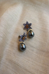 Deep Purple AD Flower Earrings