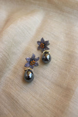 Deep Purple AD Flower Earrings